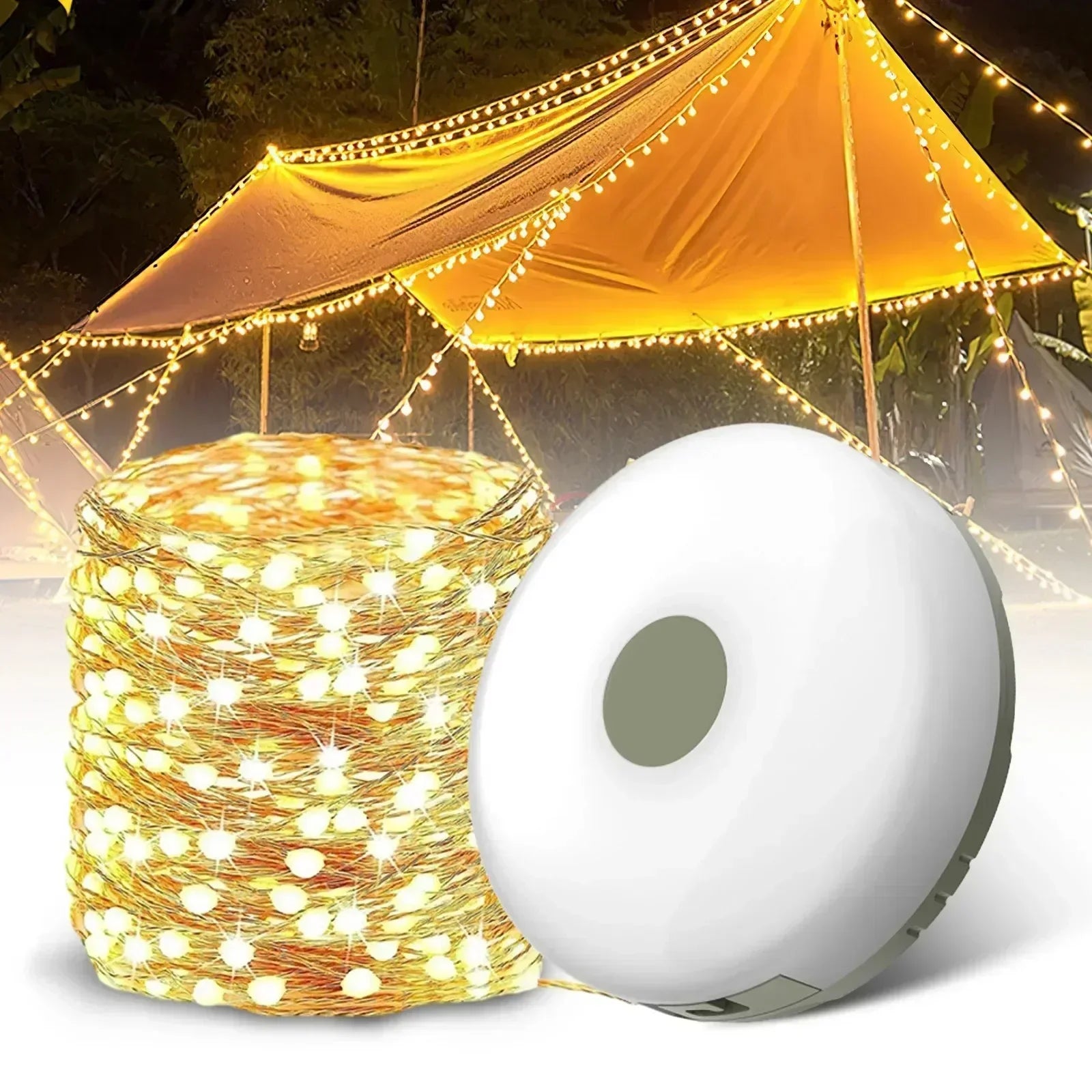 Solar-Powered Camping String Lights โ Warm & Decorative