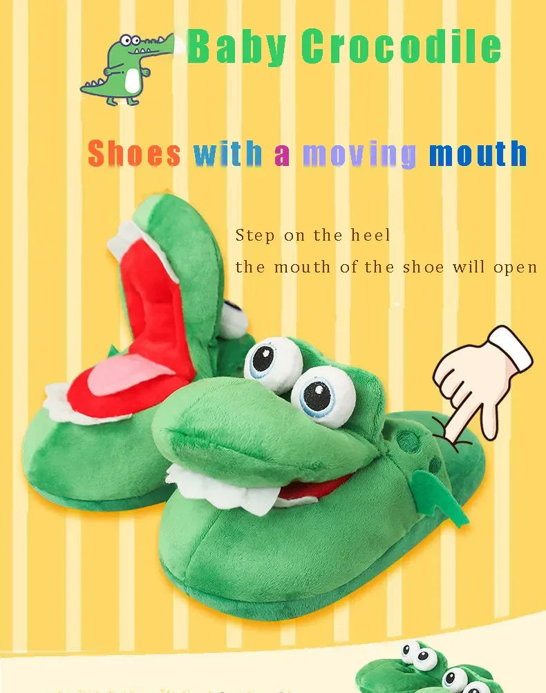 Adorable Cartoon Crocodile Slippers β Cozy & Fun