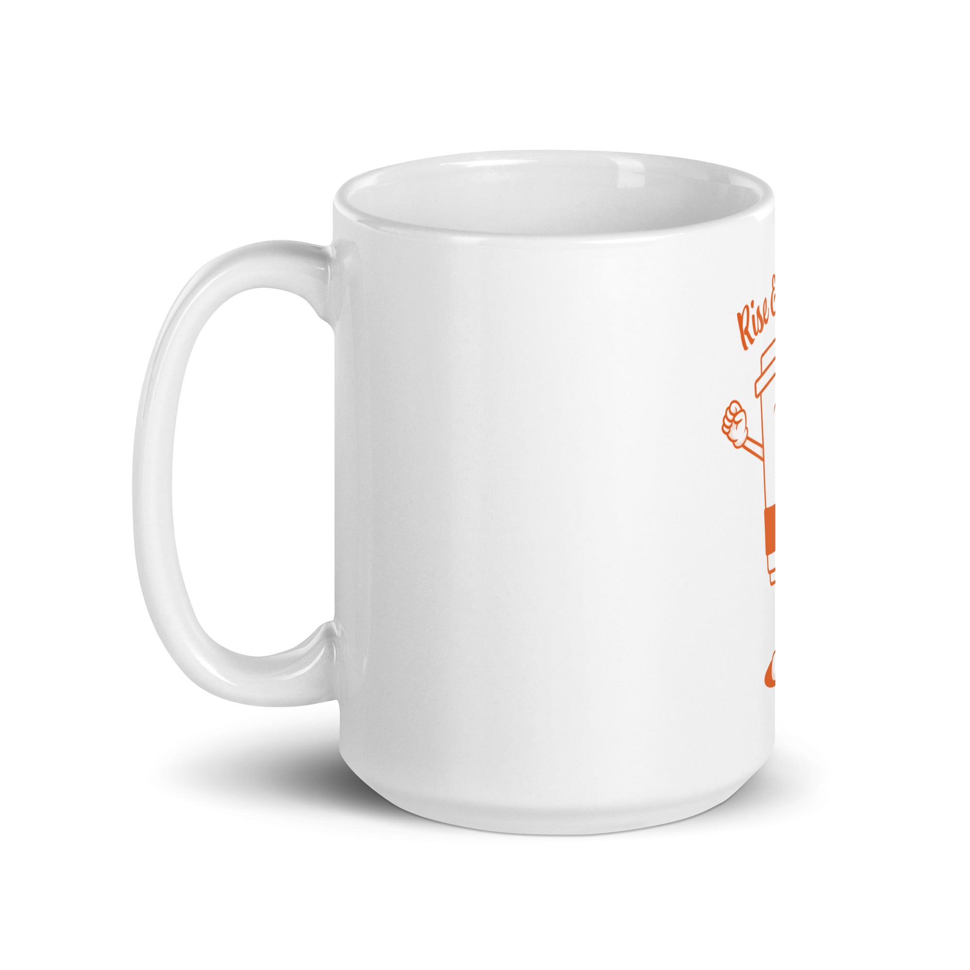 Rise & Grind! White glossy mug