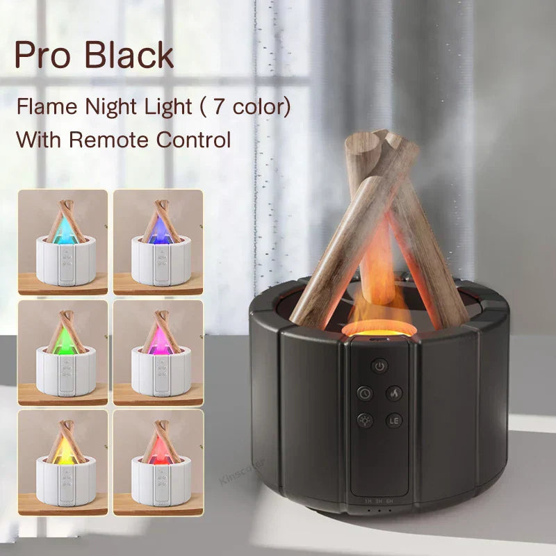 Simulated Flame Aromatherapy Diffuser – Relaxing &amp; Stylish