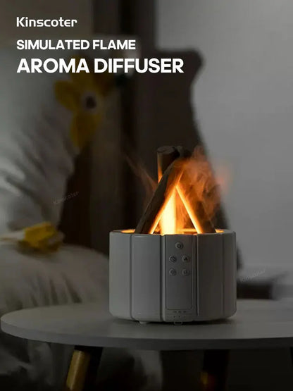 Simulated Flame Aromatherapy Diffuser – Relaxing &amp; Stylish