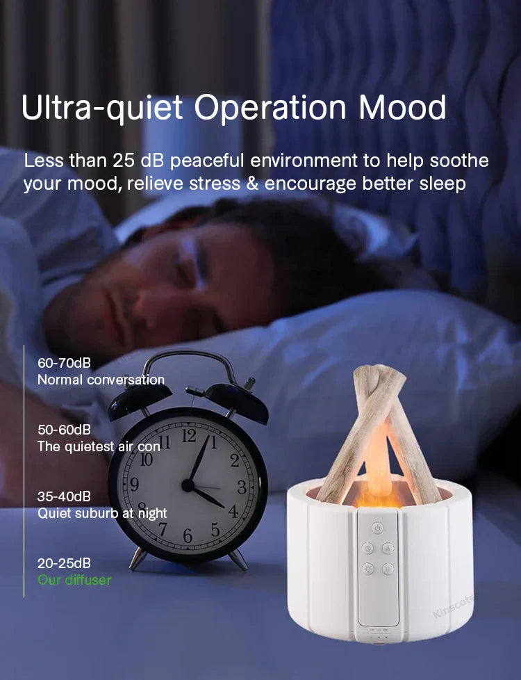 Simulated Flame Aromatherapy Diffuser – Relaxing &amp; Stylish