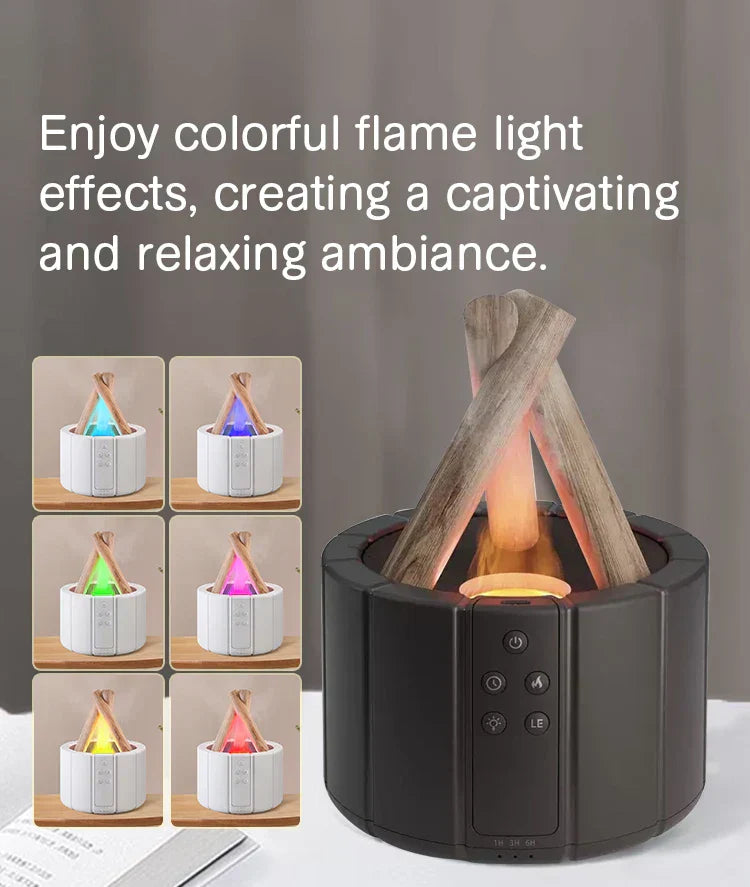 Simulated Flame Aromatherapy Diffuser – Relaxing &amp; Stylish