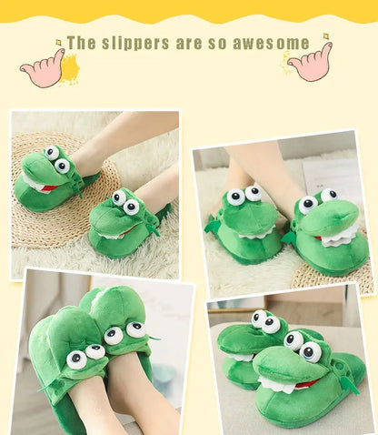 Adorable Cartoon Crocodile Slippers – Cozy &amp; Fun