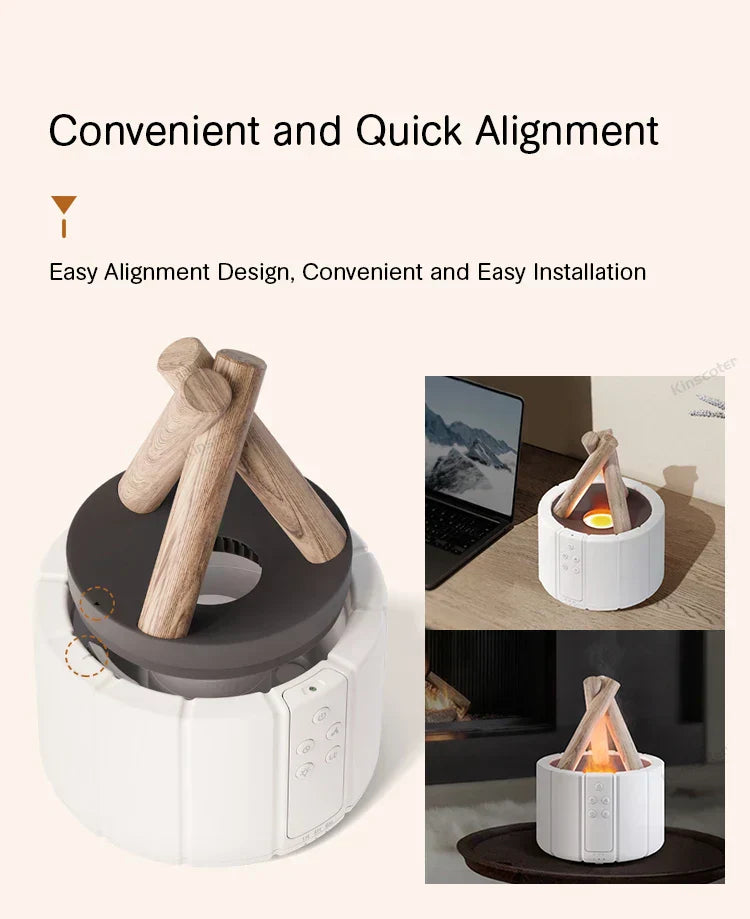Simulated Flame Aromatherapy Diffuser – Relaxing &amp; Stylish