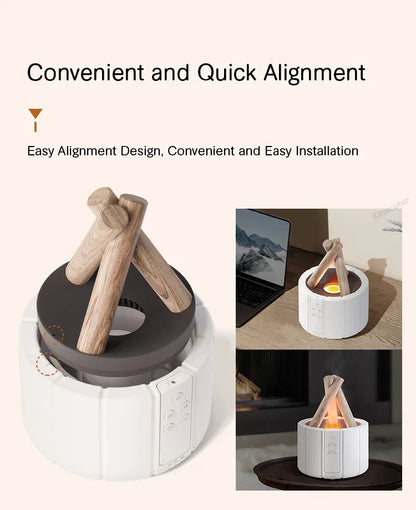 Simulated Flame Aromatherapy Diffuser – Relaxing &amp; Stylish