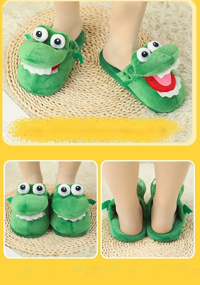Adorable Cartoon Crocodile Slippers – Cozy &amp; Fun