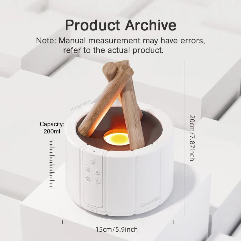Simulated Flame Aromatherapy Diffuser – Relaxing &amp; Stylish