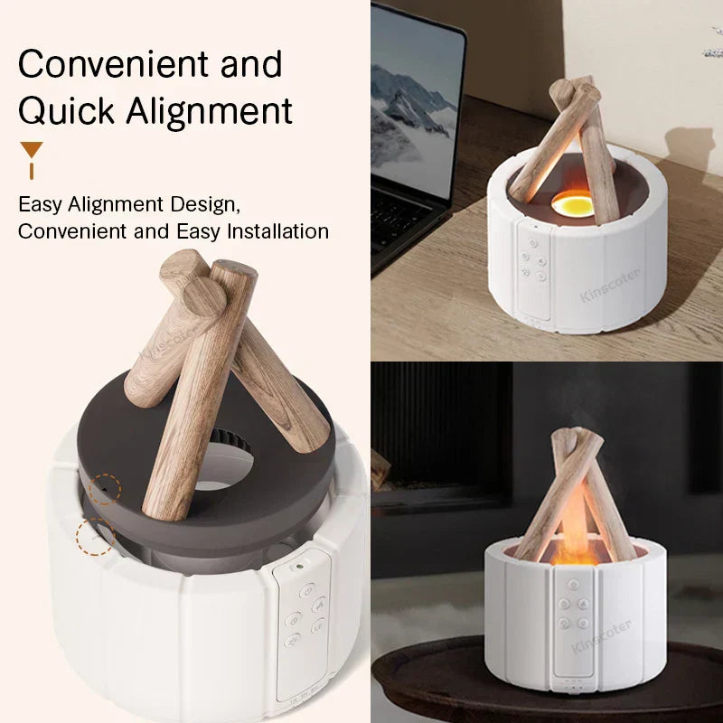 Simulated Flame Aromatherapy Diffuser – Relaxing &amp; Stylish