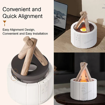 Simulated Flame Aromatherapy Diffuser – Relaxing &amp; Stylish