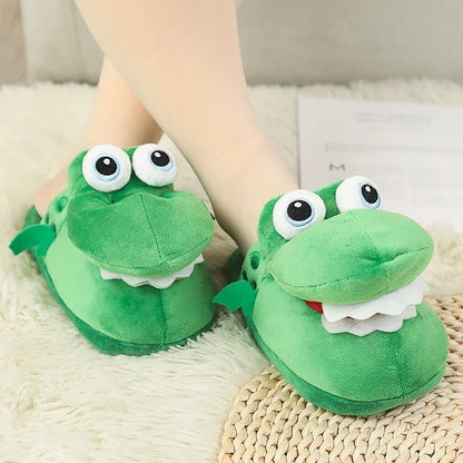 Adorable Cartoon Crocodile Slippers – Cozy &amp; Fun