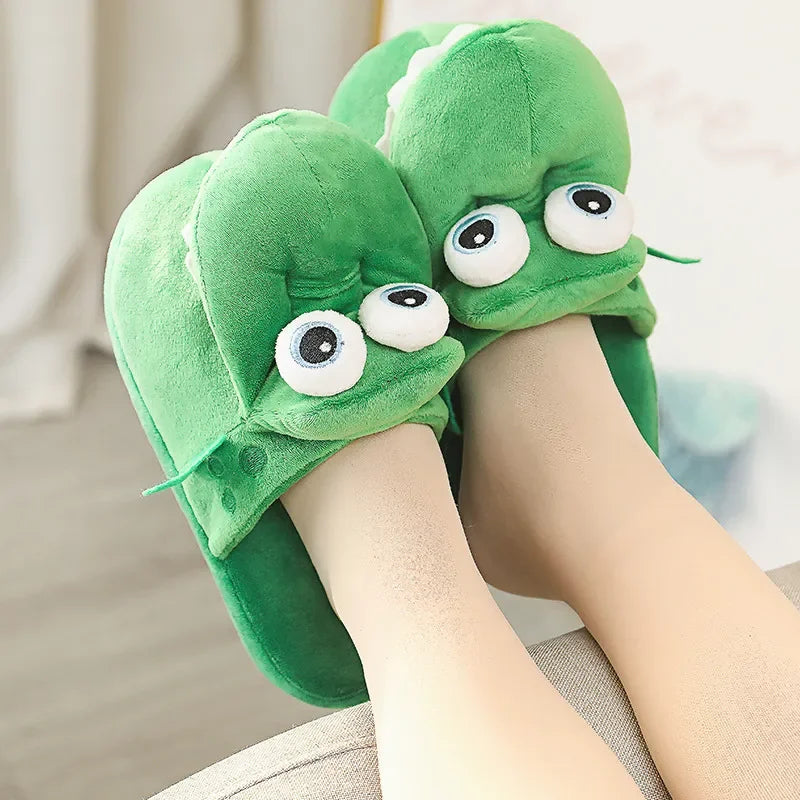Adorable Cartoon Crocodile Slippers – Cozy &amp; Fun