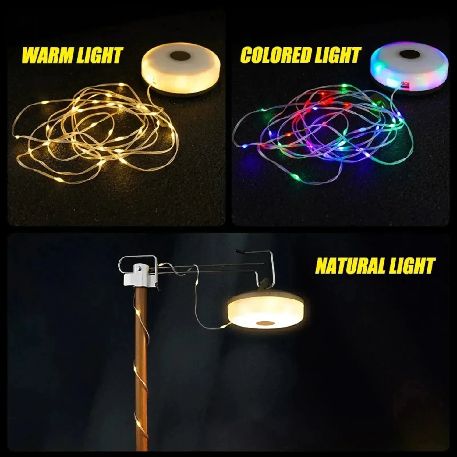 Solar-Powered Camping String Lights – Warm &amp; Decorative