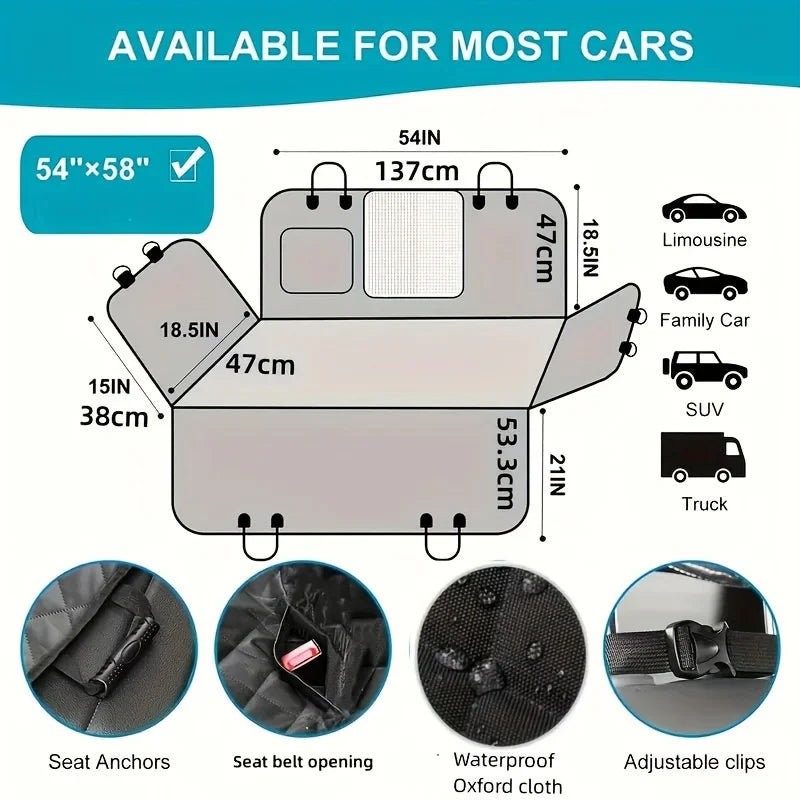 Premium Dog Car Hammock – Scratch-Proof &amp; Waterproof