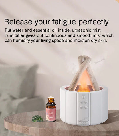 Simulated Flame Aromatherapy Diffuser – Relaxing &amp; Stylish
