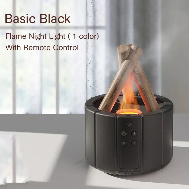 Simulated Flame Aromatherapy Diffuser – Relaxing &amp; Stylish