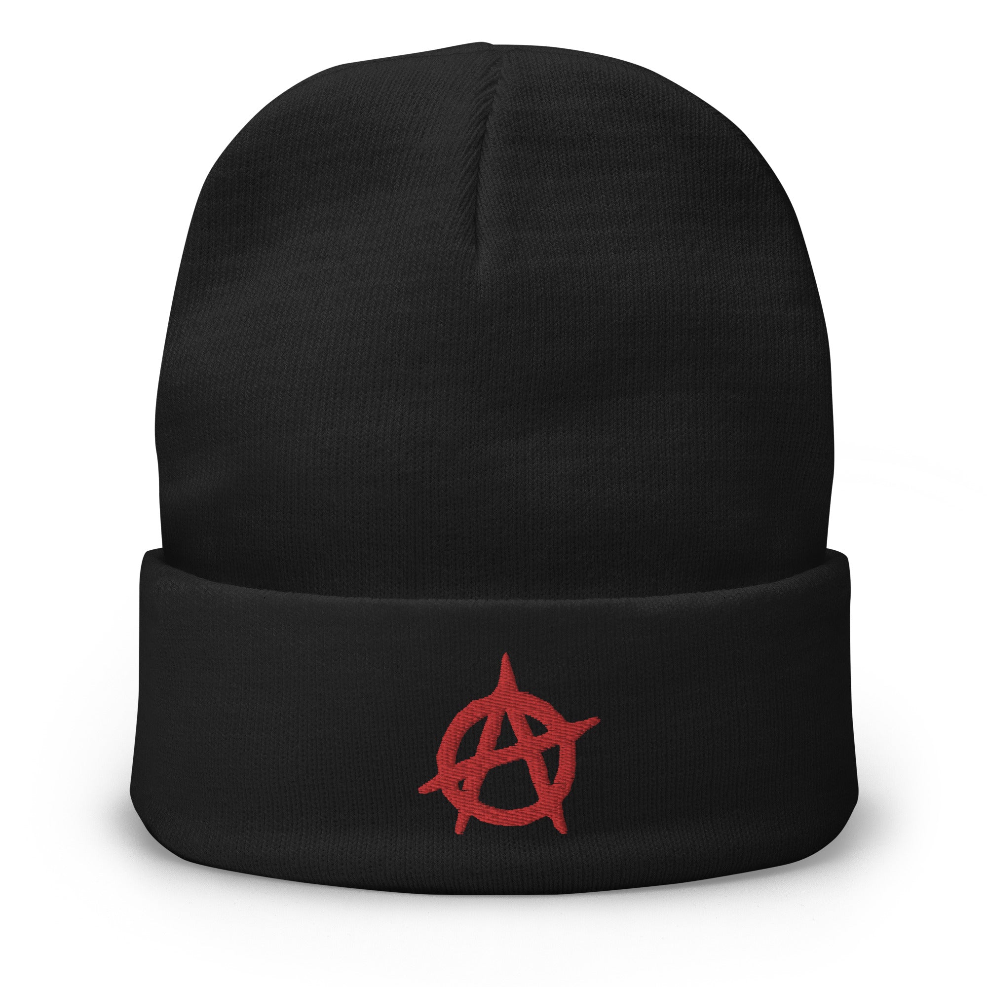 Punk Anarchy Symbol Embroidered Beanie