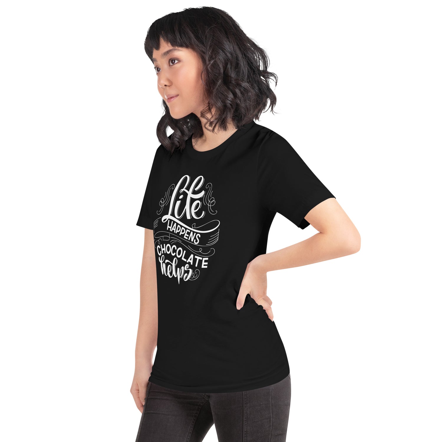 Life Happens...Chocolate Helps Unisex t-shirt