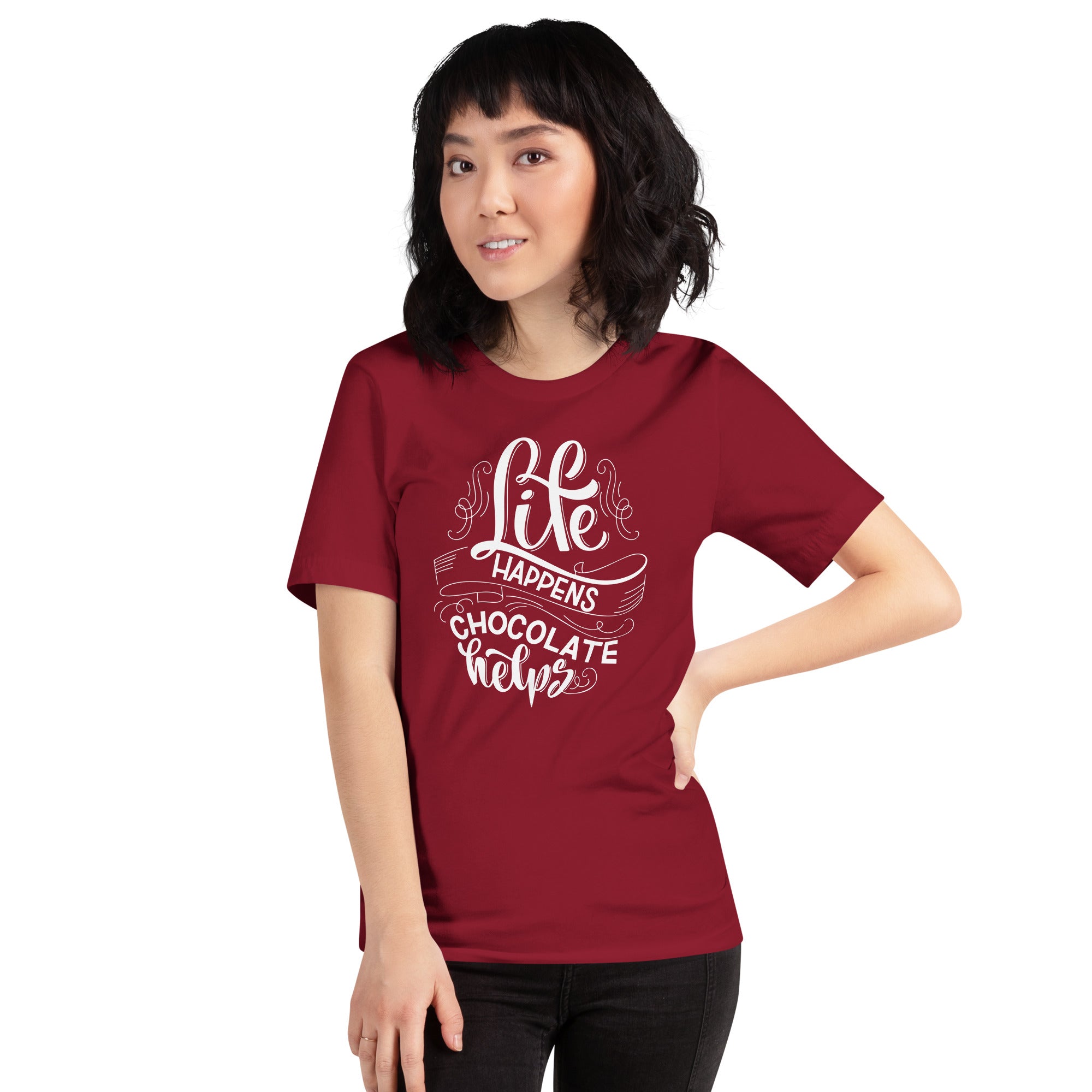 Life Happens...Chocolate Helps Unisex t-shirt