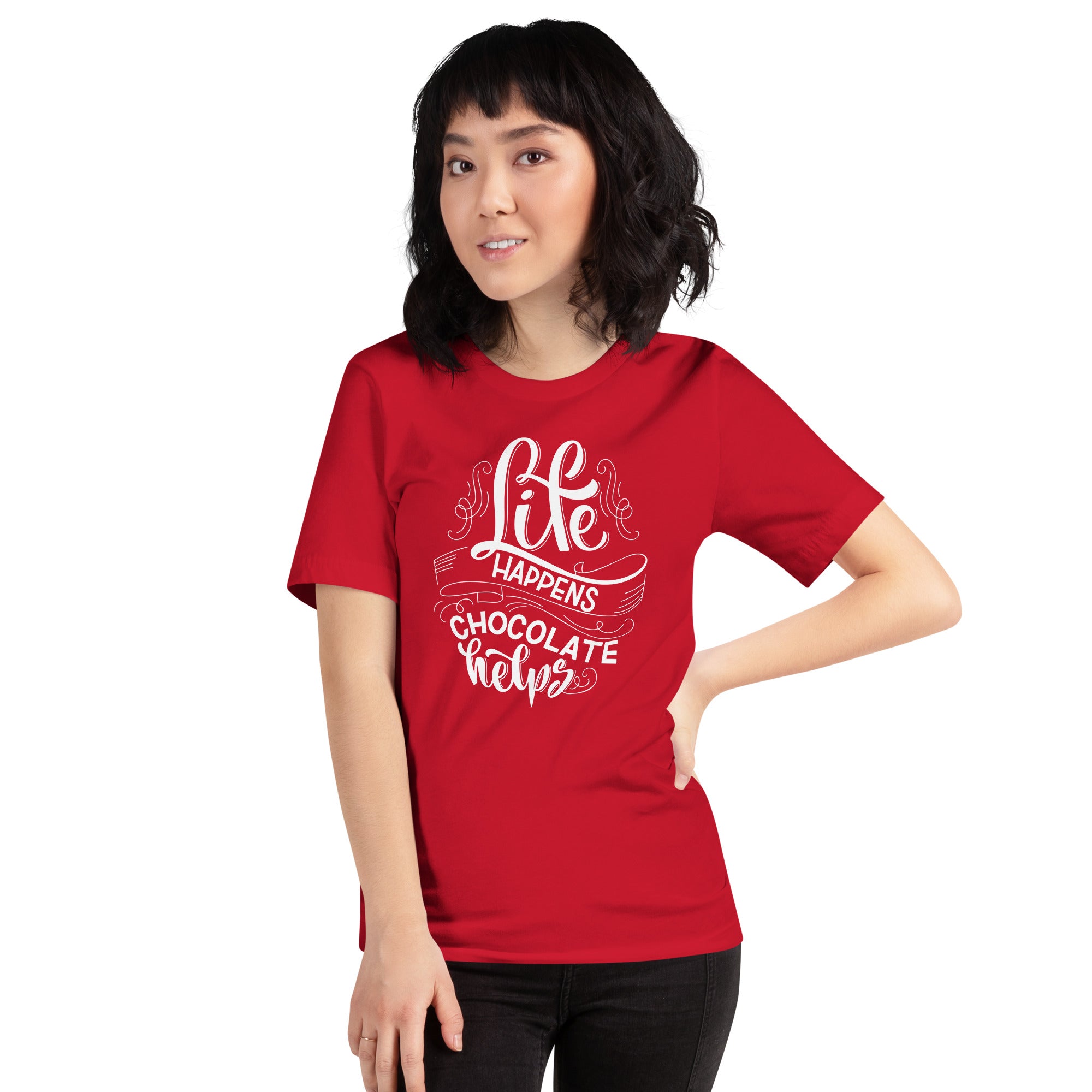 Life Happens...Chocolate Helps Unisex t-shirt