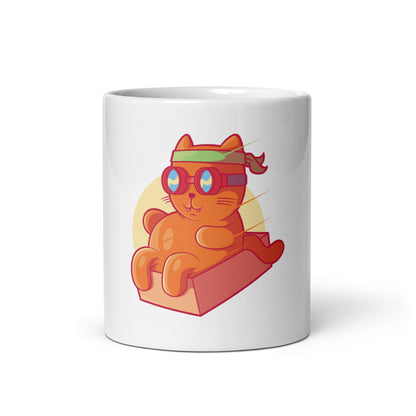 Space Cat White glossy mug