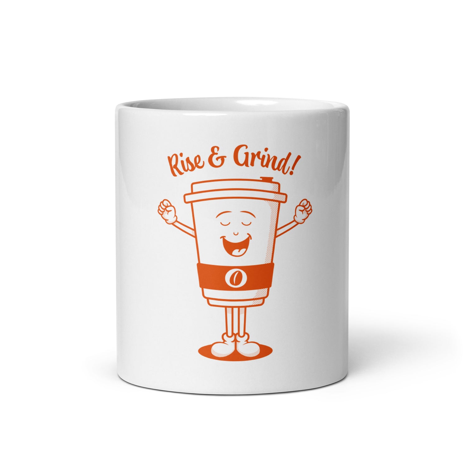 Rise &amp; Grind! White glossy mug