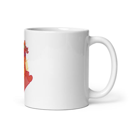 Space Cat White glossy mug