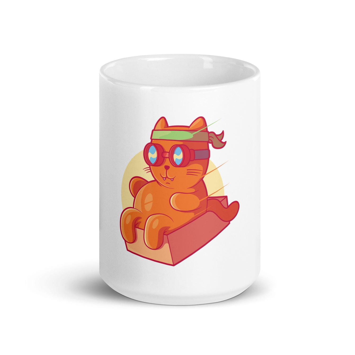 Space Cat White glossy mug