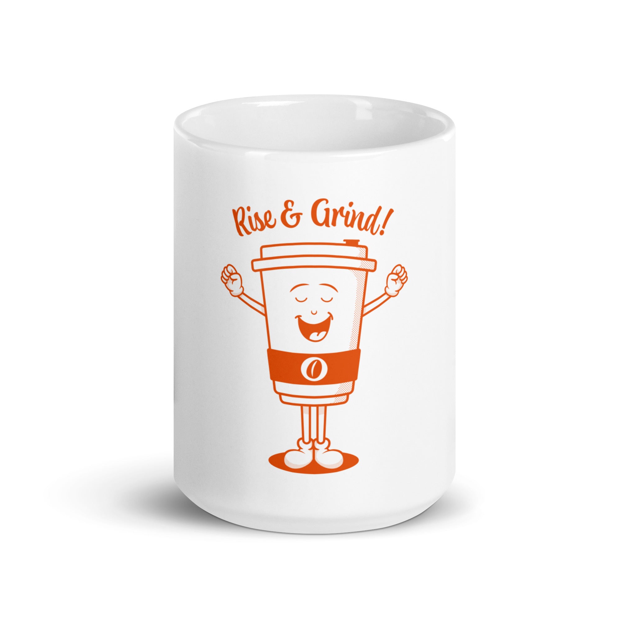 Rise &amp; Grind! White glossy mug